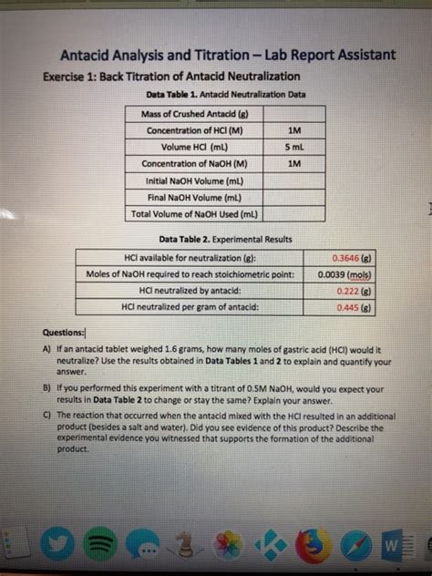 Full Download Antacid Analysis And Titration Lab Report 