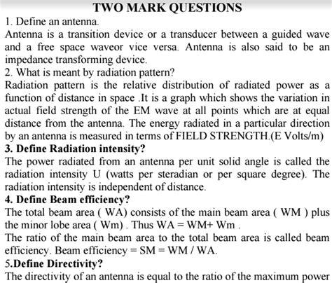 Read Online Antenna And Wave Propagation Question And Answers Unit 8 