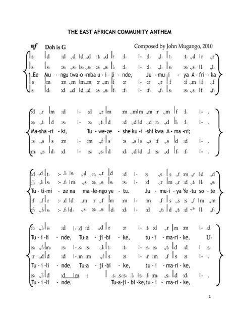 Anthem Solfa Notation