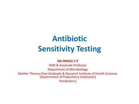 Antibiotic Sensitivity Test Ppt
