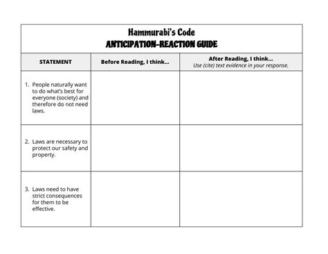 Read Online Anticipation Reaction Guide Example 