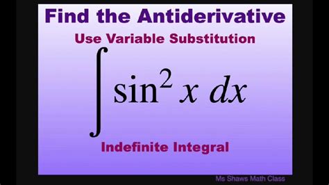 Antiderivative Sin 2 X