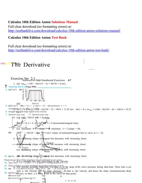 Anton Calculus 10th Edition Solutions
