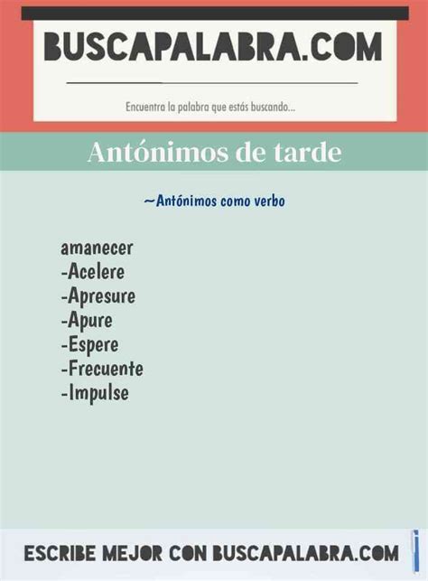 Antonimo De Tarde