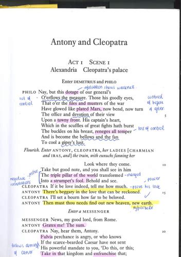 antony and cleopatra annotated