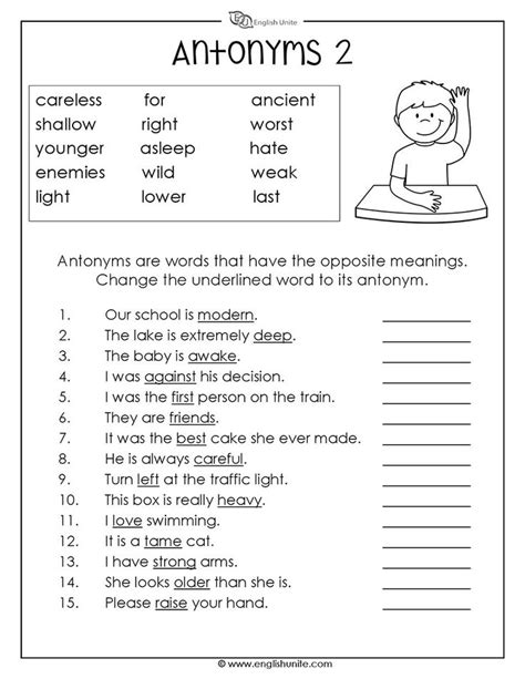 Antonyms Grade 4 Worksheets Learny Kids Antonyms Worksheet For Grade 4 - Antonyms Worksheet For Grade 4