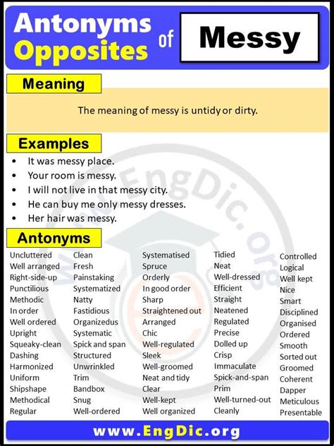 Antonyms Of Messy