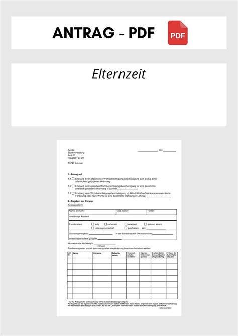 Antrag Elternzeit Pdf