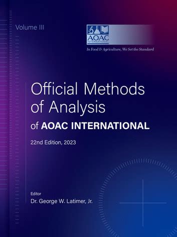 aoac 2000 official methods of analysis 17th ed