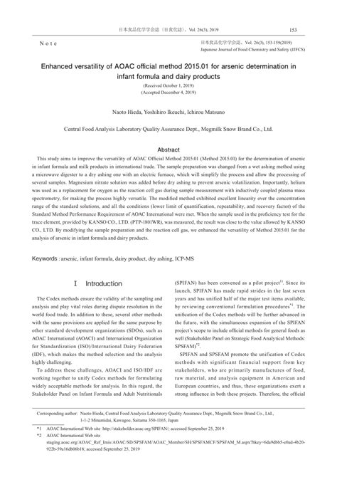 Aoac Official Method 2015 01 Heavy Metals In Food