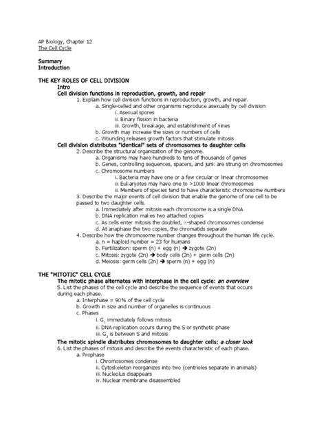 Ap Bio Chapter 12 Reading Answers