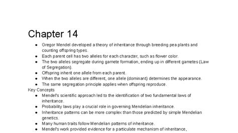 Ap Bio Chapter 14 Genetics Problems Answers