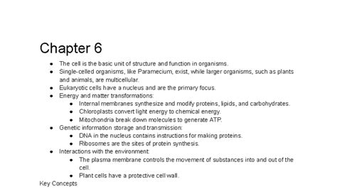 Ap Bio Chapter 6 Study Guide Answers