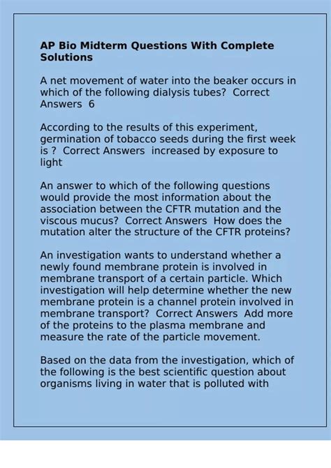 Ap Bio Midterm Study