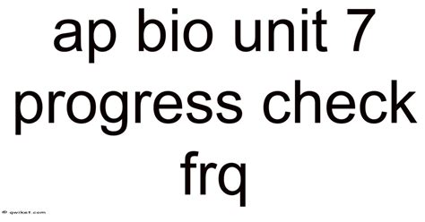 Ap Bio Unit 7 Progress Check Mcq Answers