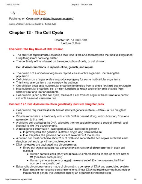 Ap Biology Chapter 12 Cell Cycle Answers Hyperxore
