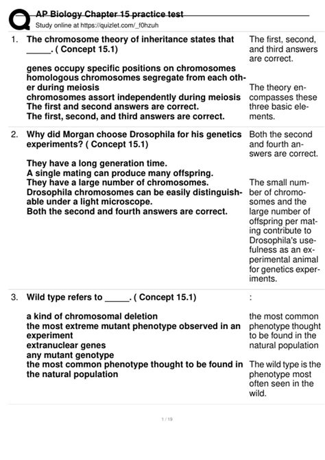 Ap Biology Chapter 15 Study Guide Answers