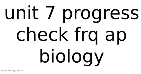 Ap Biology Unit 7 Progress Check Mcq Part B