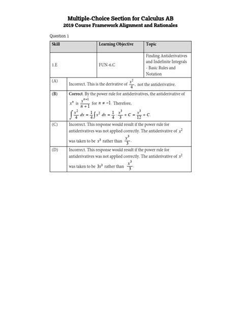 Ap Calculus Ab 2019 Practice Exam