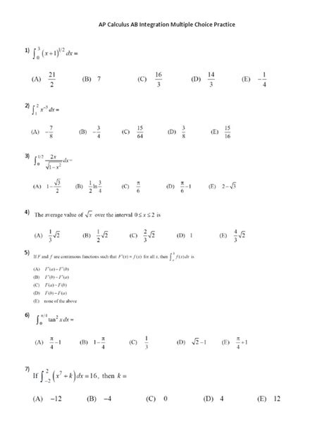 ap calculus ab multiple choice 2021