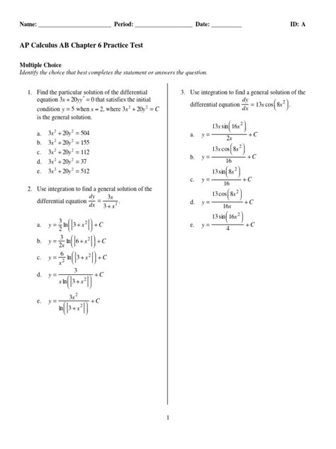 Ap Calculus Ab Practice Test