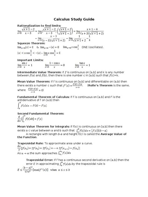 Ap Calculus Bc Study Guide