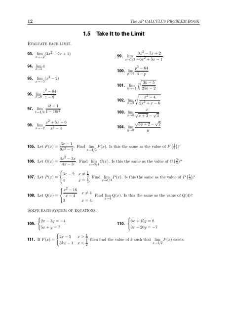 Ap Calculus Problem Book