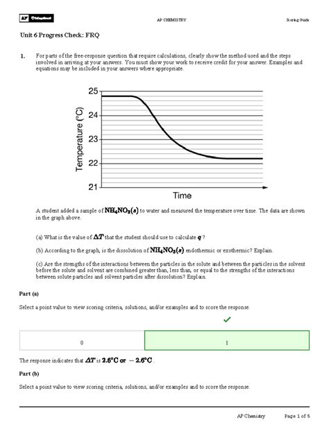 Ap Chemistry Unit 6 Progress Check Frq