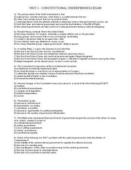 Ap Gov Unit 1 Test Answers