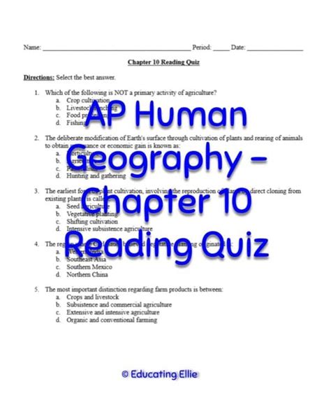 Ap Human Geography Chapter 10 Agriculture