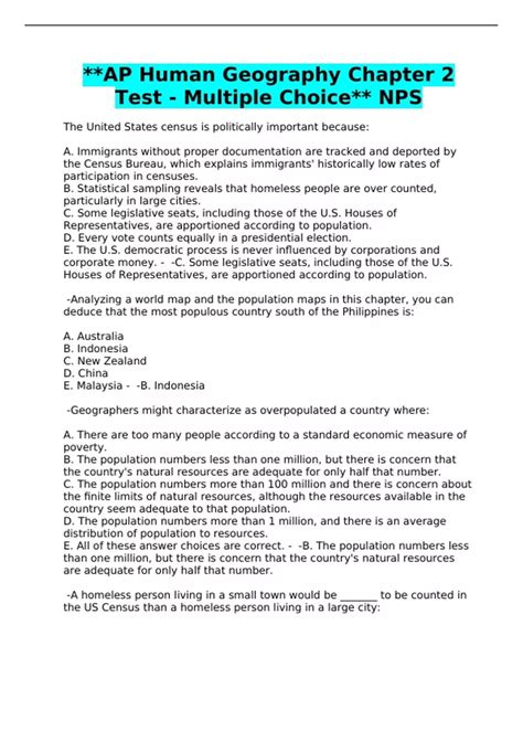 Ap Human Geography Chapter 2 Outline