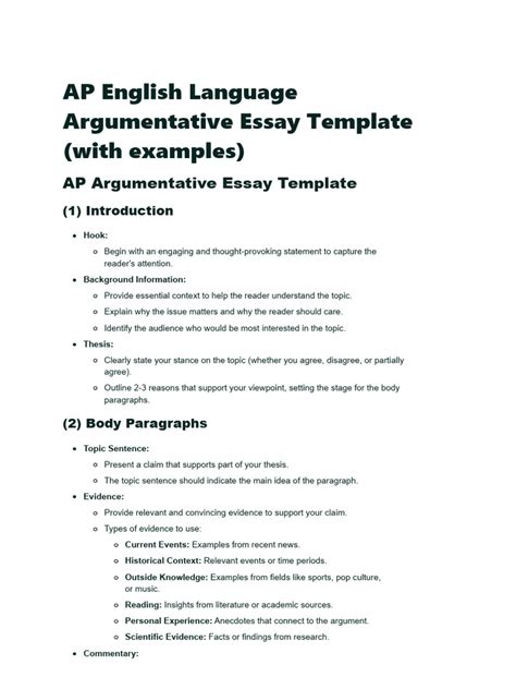 Ap Lang Argument Essay