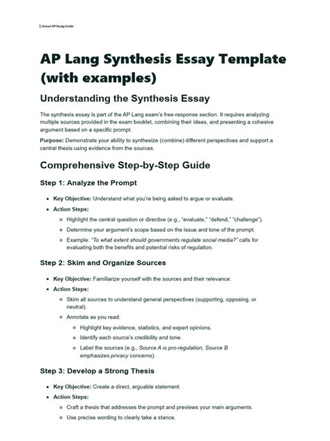 Ap Lang Synthesis Essay Example Packets