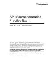 ap macroeconomics multiple choice 2016