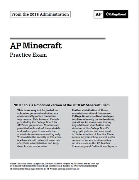 Ap Minecraft Exam
