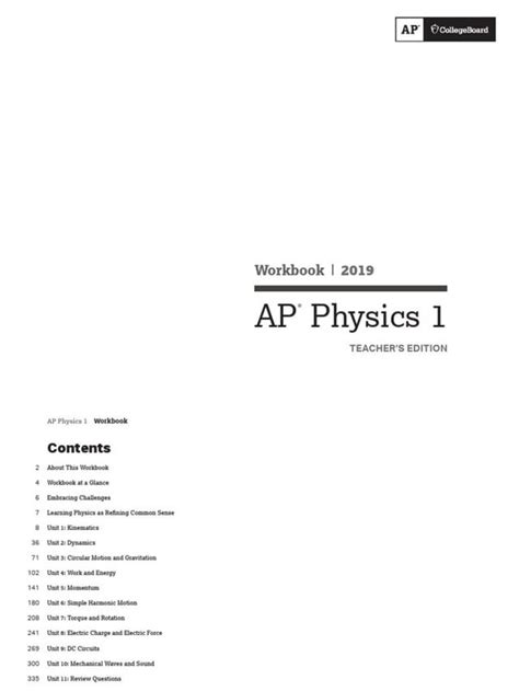 Ap Physics Workbook Answers
