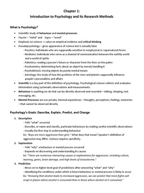 Ap Psychology Chapter 1 Notes