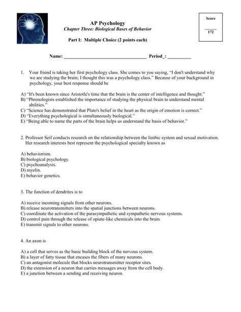 Ap Psychology Chapter 3 Test
