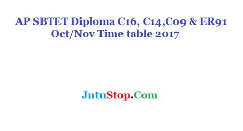 Ap Sbtet Time Table 2017 18 Ap Sbtet Diploma Timetable