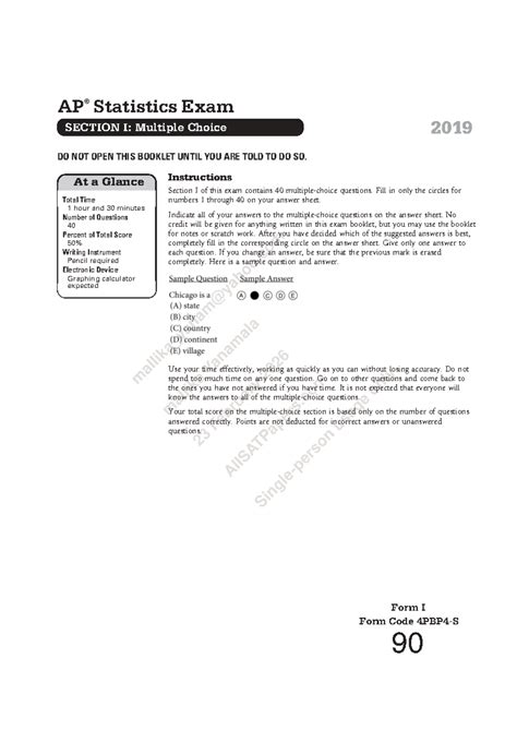 Ap Statistics Multiple Choice Answers