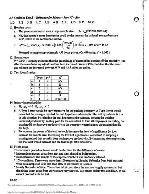 Ap Statistics Test B Inference For Proportions Part V