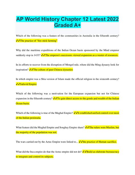 Ap World History Chapter 12 Study Guide Wordpress