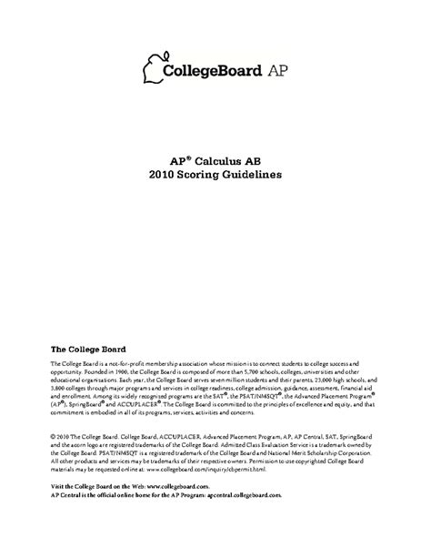 Full Download Ap Ab Calculus 2010 Scoring Guidelines 