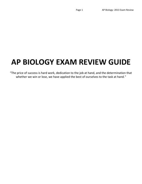 Read Online Ap Biology Exam Review Guide 