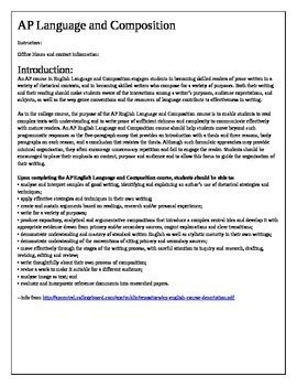 Full Download Ap English Language And Composition Syllabus 1 Pdf 