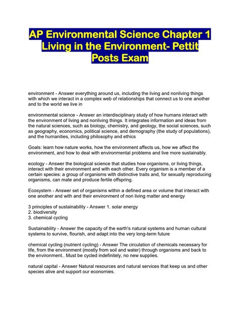 Read Ap Environmental Science Chapter 1 