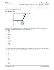 Download Ap Physics Practice Test Static Equilibrium Gravitation 