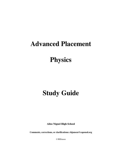 Full Download Ap Physics Study Guide Online 
