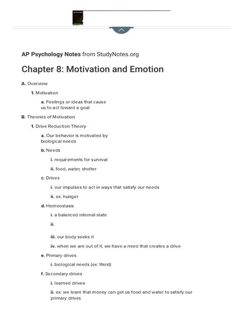 Read Ap Psychology Chapter Outlines 