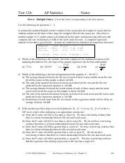 Read Ap Statistics Chapter 12A Test Answers 